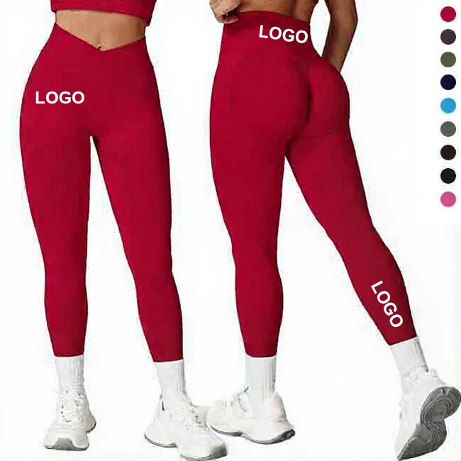 Wholesale Lift Hip Seamless Yoga Pants Crossover High Waist Leggings Running Sports Plus Size Fitness Pants Stretchy Legging