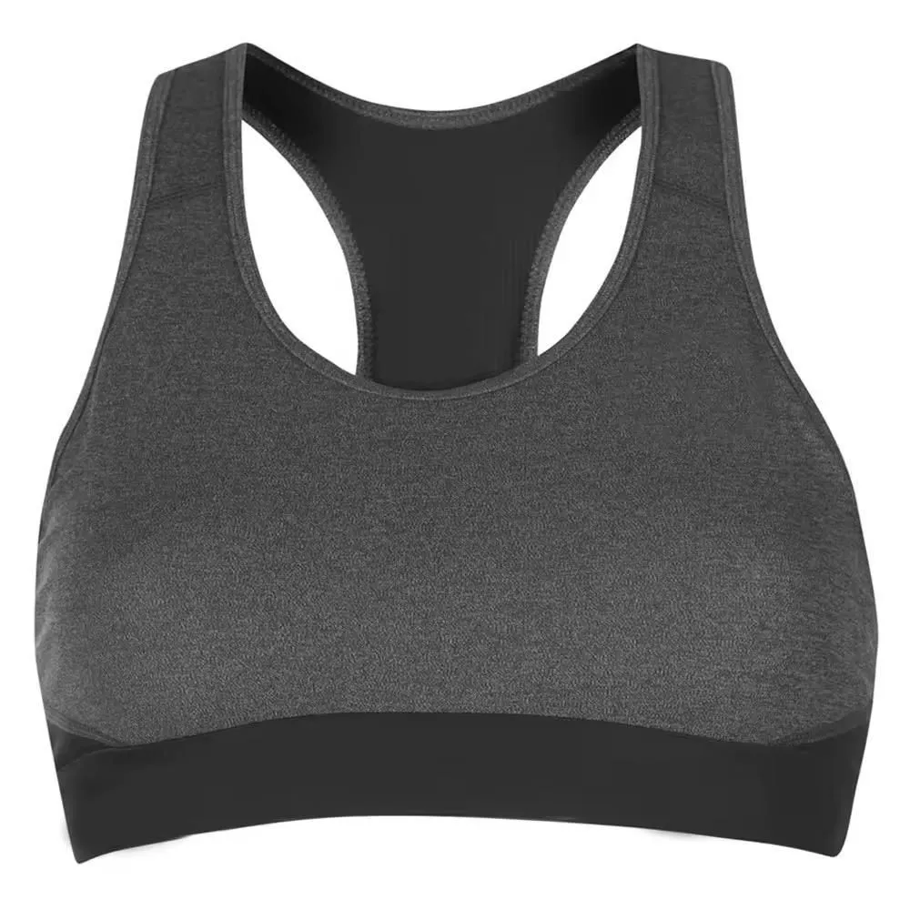 Women's Wire Free Thin Sports Bra with Medium Support Cross Back Padded Strappy Design Button Removable Cups Breathable Yoga Bra