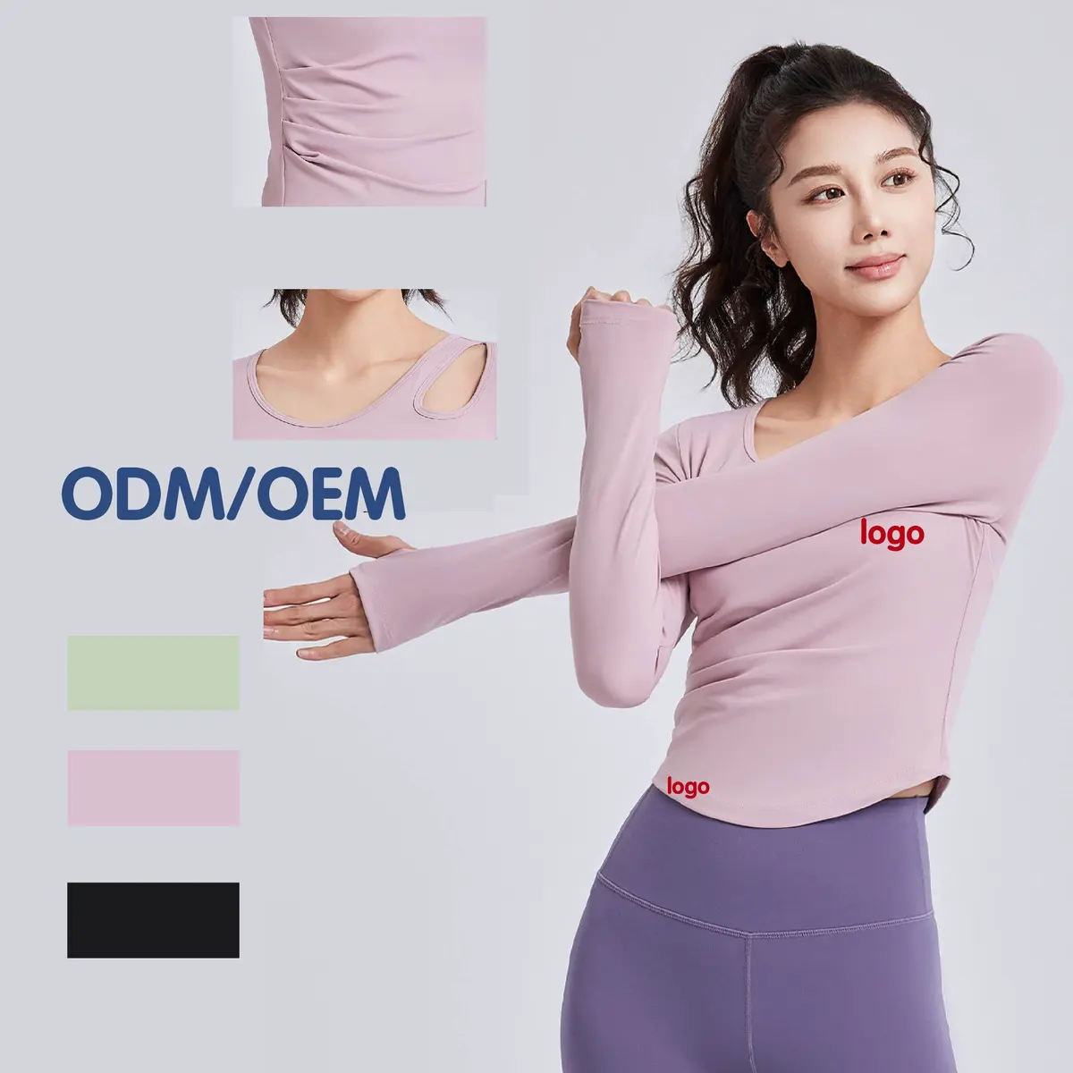 Autumn Winter Yoga Top Women One Shoulder Ruched Slim Fit High Stretch Breathable for Yoga and Fitness Manufacturer