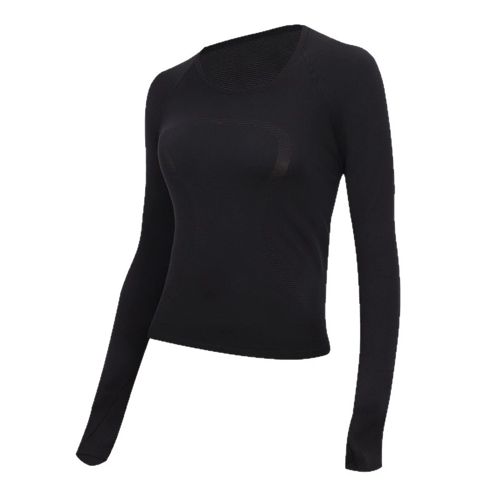 Luoluomu20 for Solid Long Sleeve Yoga Fitness Suit Women's Quick-Drying Crew Neck Tights Running Sweat-Absorbent Set
