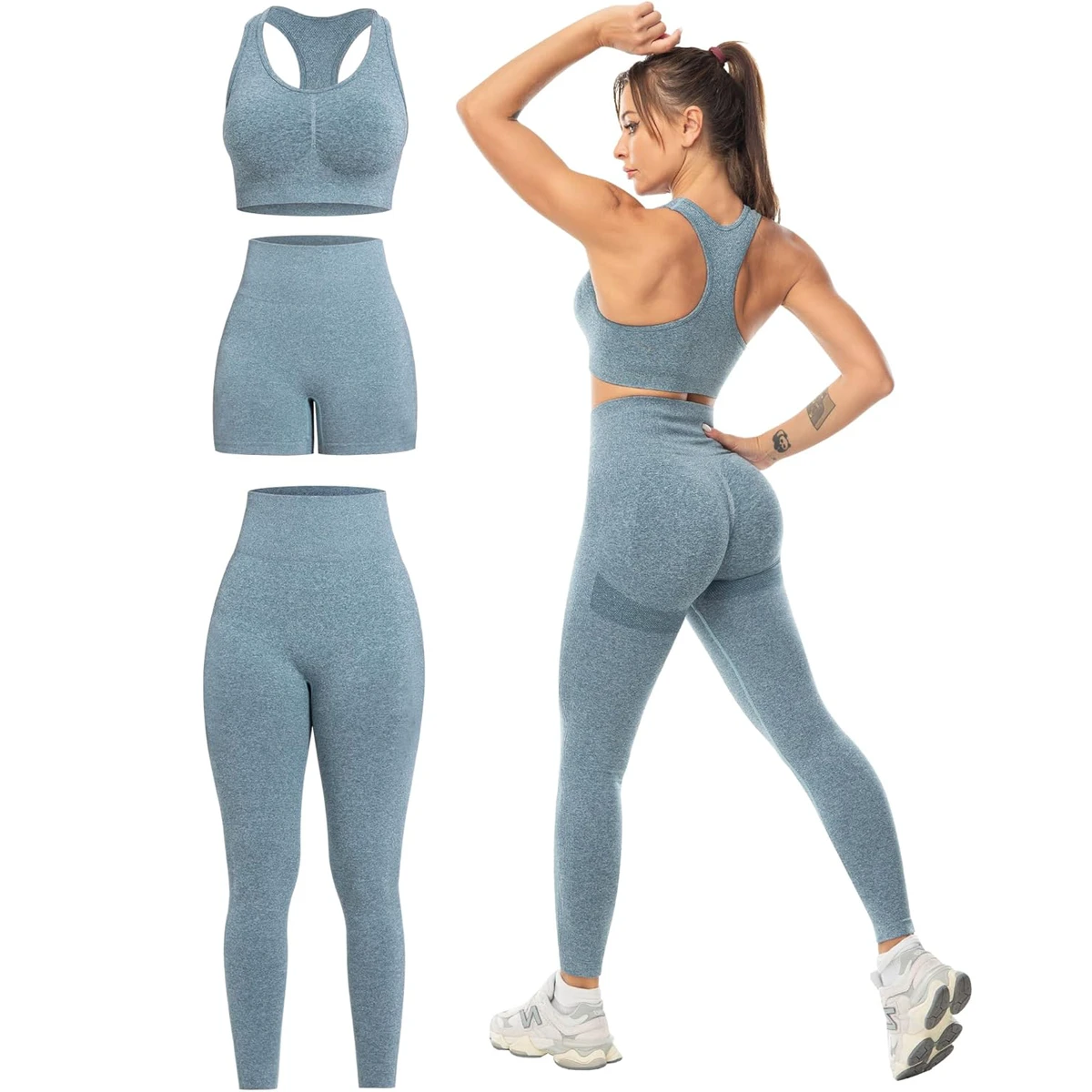 High Quality Women's Custom Plus-Size Breathable Quick Dry Solid Yoga Gear Two-Piece Fitness Bra Shorts Set Four-Way Stretch