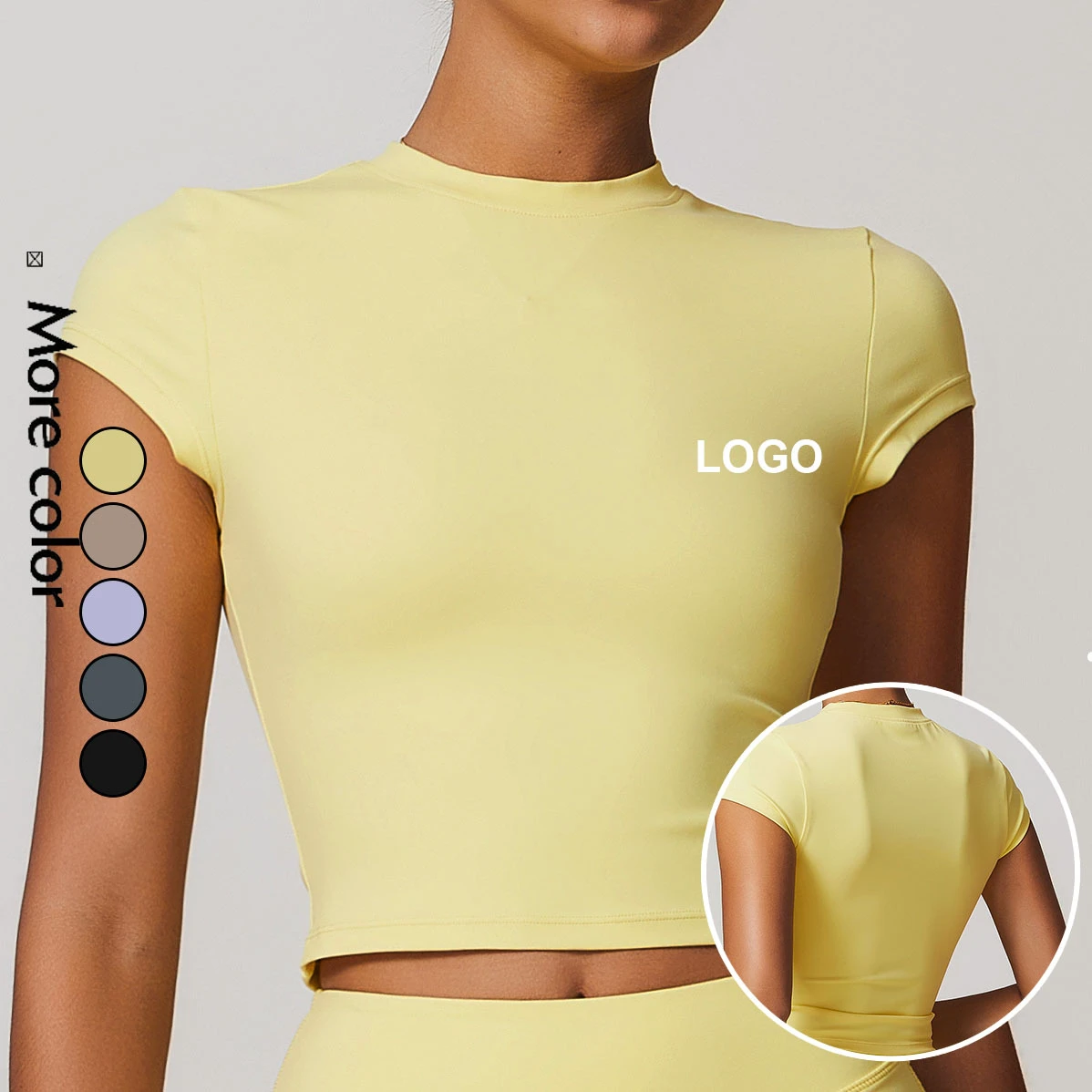 High Elastic Quick Dry Women's Yoga T-Shirt for Running Fitness Lightweight Seamless Short Sleeve Breathable Fabric Workout