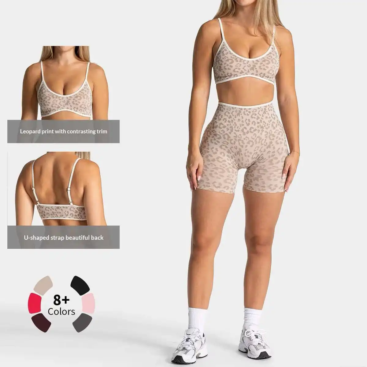 Custom Logo Sports Bra Leopard Crop Tops Casual Yoga WomenS Sports Bra