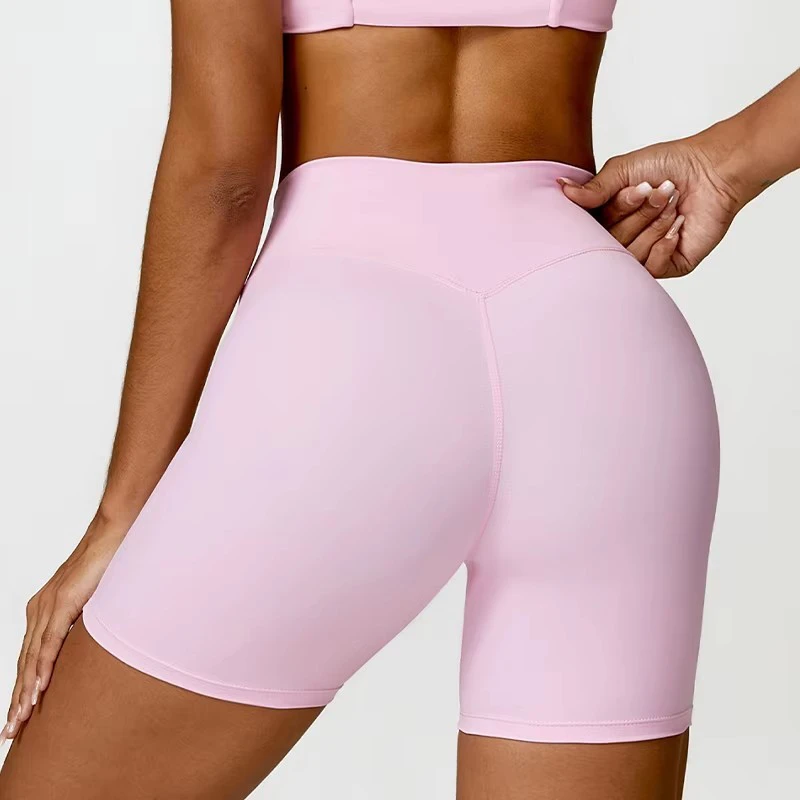 Wholesale Custom Logo Bicycle Women Yoga Shorts Quick Drying Booty Workout Gym Workout Shorts Fitness High Waist Sports Short