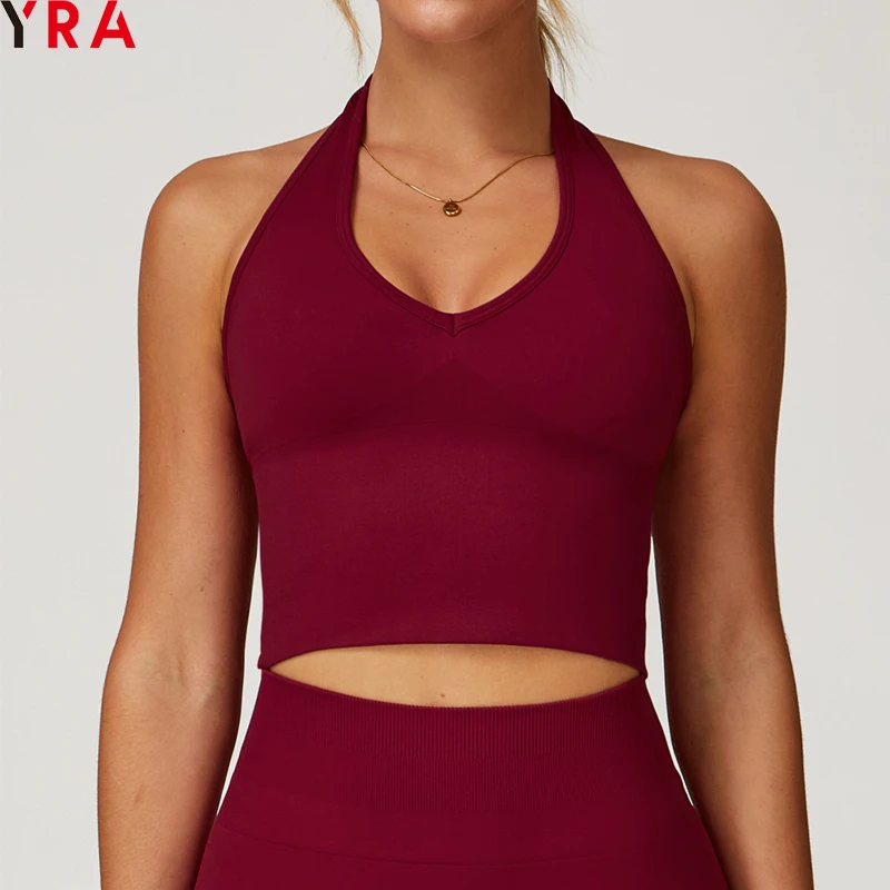 2026 New Color Women's Breathable Fitness Crop Yoga Tank Tops Sexy Backless Sports Singlet Front Wholesale Training Clothing