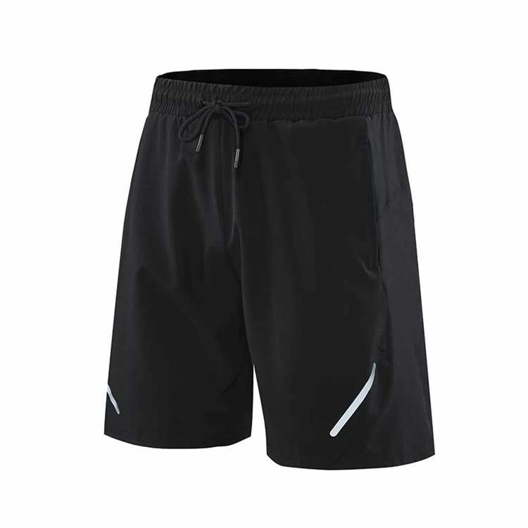Men's Casual Sports Running Shorts Breathable Drawstring Fast Drying Thin Reflective Strips Comfortable Elastic Waist Knee