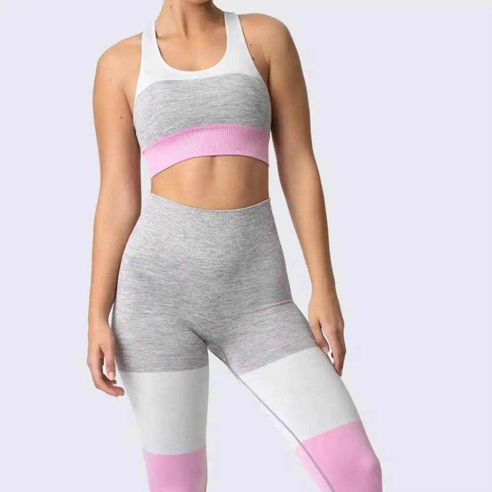 Solid Color Naked Yoga Clothes Set Women's High Sense Skinny Sportswear Two Piece Fitness Yoga Pilates Suit Polyamide/Nylon