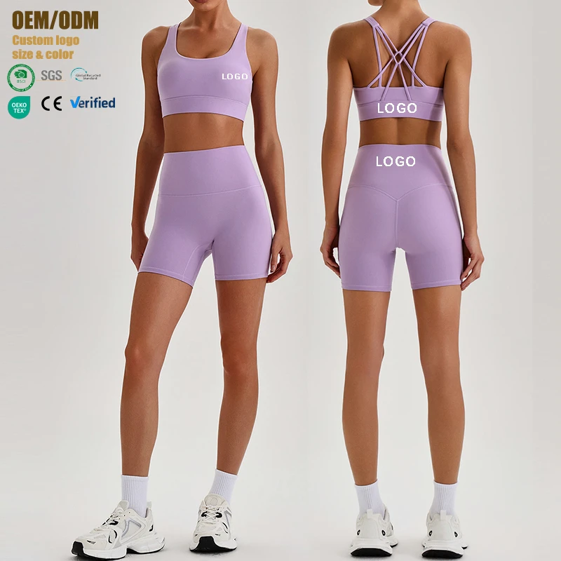 Quick-drying Solid Tight Yoga Clothes Fitness Women Leggings Fitness Sports Gym Set Shorts Outdoor Running Sets