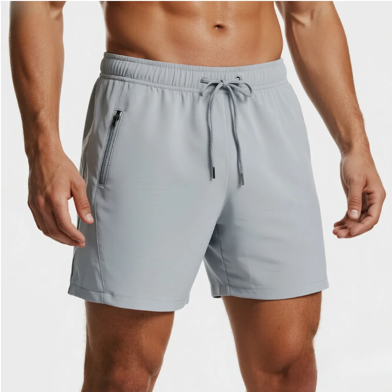 Gym Shorts Men 5 Inch Quick Dry Plus Size Clothing Lightweight Training Athletic Running Shorts with Zipper Pockets