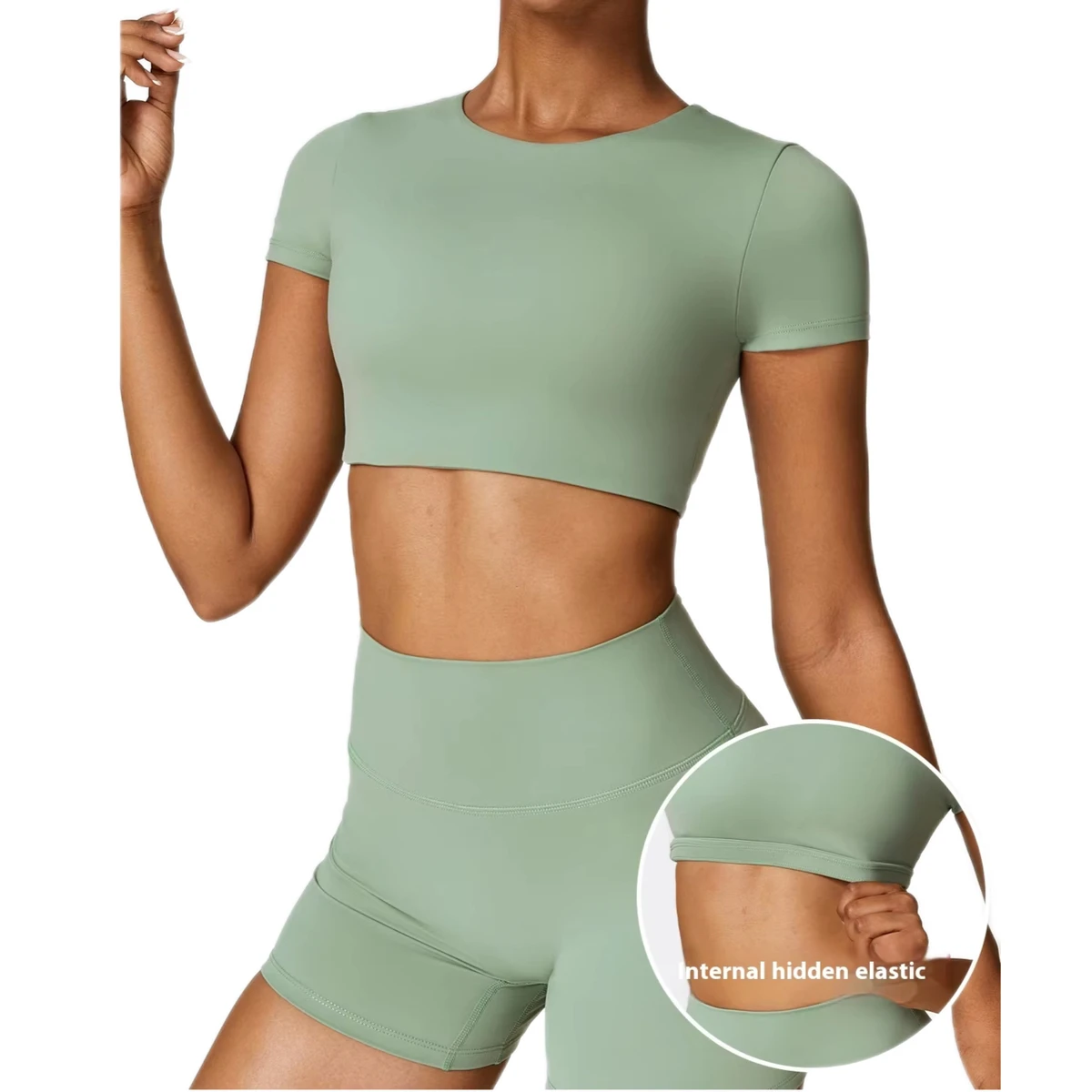 High Strength Lightweight Breathable Yoga Top with Short Sleeves Casual Sports Fitness Wear Plus Size Options