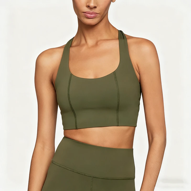 Women's Yoga Set-Mid Waist Leggings & Sports Bra Workout Outfit Breathable Four-Way Stretch Elastic Waist Solid