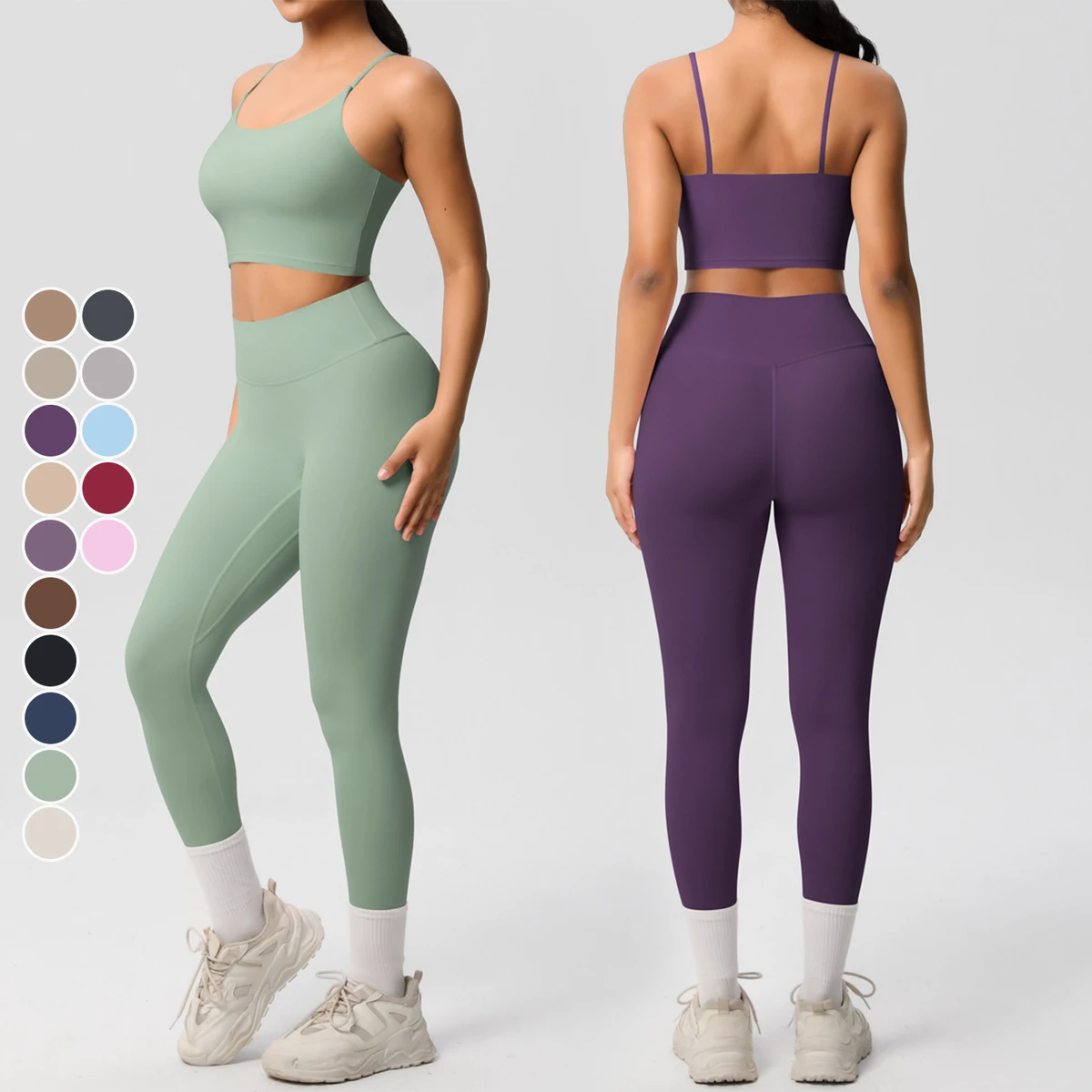 Fitness Set Woman Gym Sets Quick-Drying Shockproof Yoga Bra High Waist Hip Lifting Leggings Sports Fitness Top Womens Gym Sets