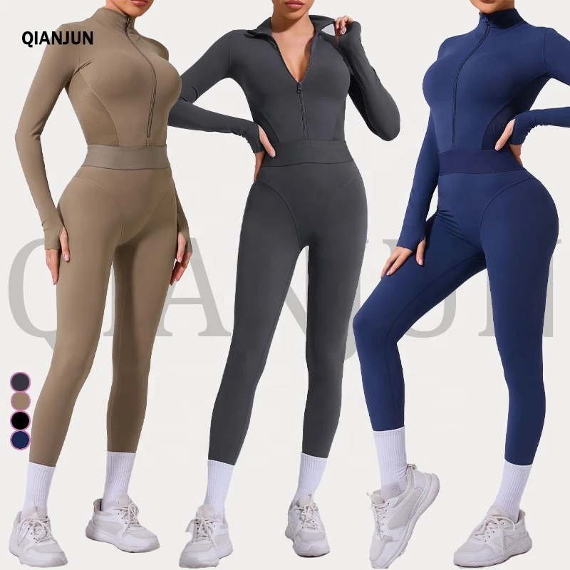 Women's Sports Bodysuit Jumpsuit With Fitness Leggings Shapewear Yoga Design For Gym Use