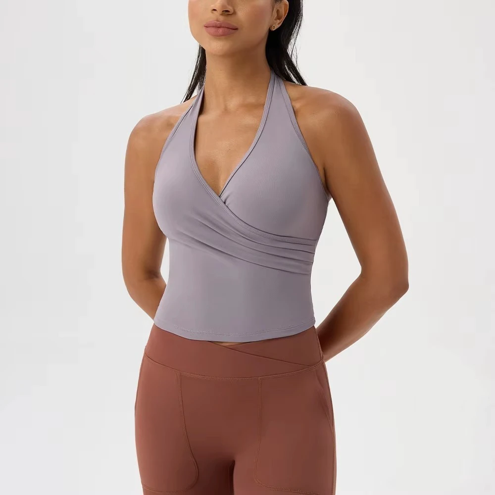 Custom Casual Summer Breathable Sleeveless Yoga Sports Bra Fitness Crop Tank Tops Women Workout Activewear