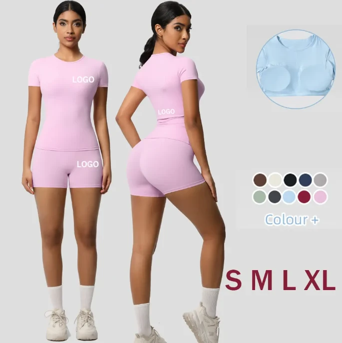 KT-T250195 Women's Workout Set 2-Piece Yoga Outfits Long Sleeve Zipper Jacket High Waist Leggings Butt Lifting Gym Set Roupas