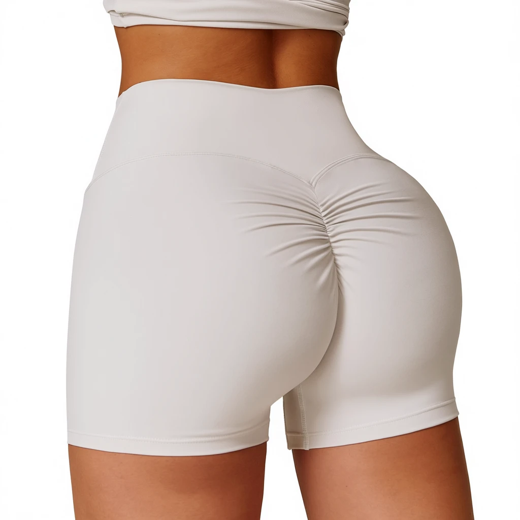 High Waist Yoga Shorts For Women Breathable Quick Dry Spandex Nylon Plus Size Workout Leggings With Elastic Waist And Four-Way S