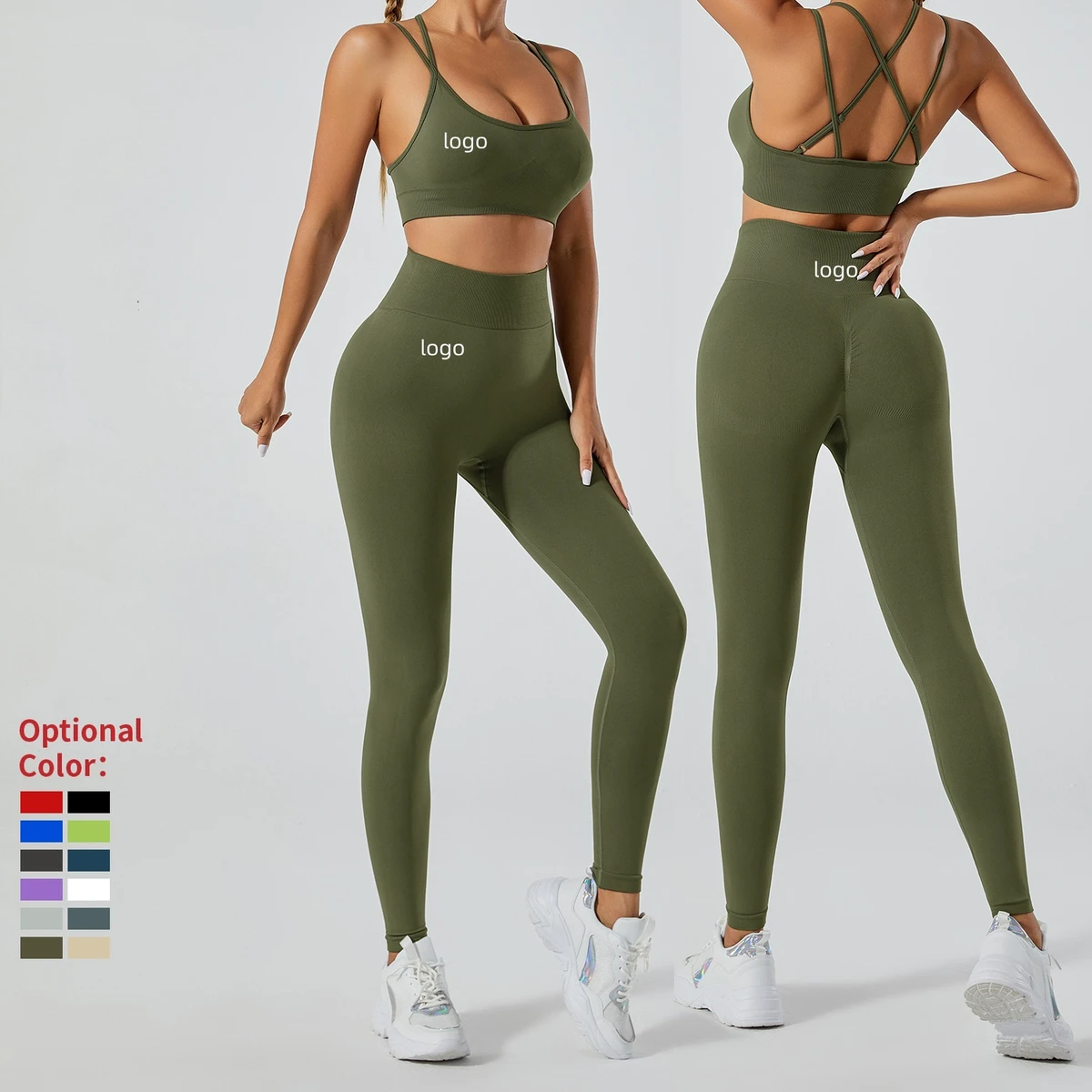 Seamless Adjustable Strap Yoga Bra Shorts Gym Tank Tops Women's Breathable Running Sportswear Sexy Cross Back Fitness Sports Set