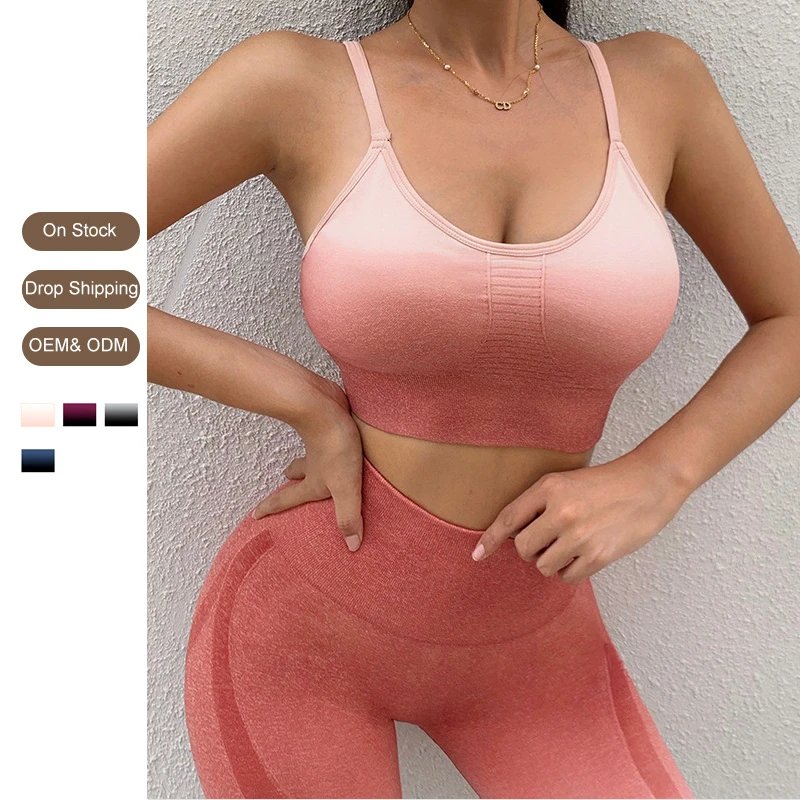 Gradient Color Long Sleeve Mesh T-shirt Tank Top Seamless Breathable Yoga Tops Dance Custom Fitness Gym Sports Yoga Tops