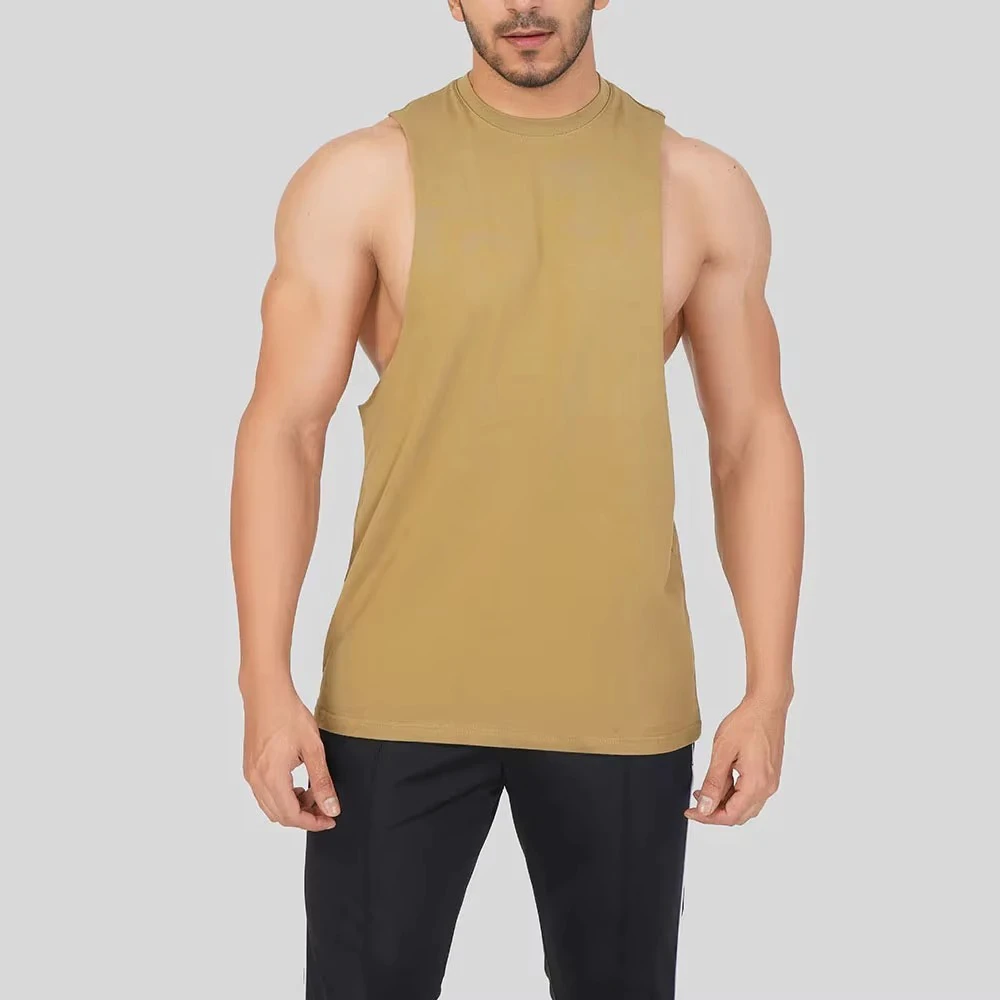 Custom Casual Men Gym Stringer Tank Top Sleeveless Bodybuilding Workout Vest Quick Dry Eco-Friendly Breathable Fitness Training