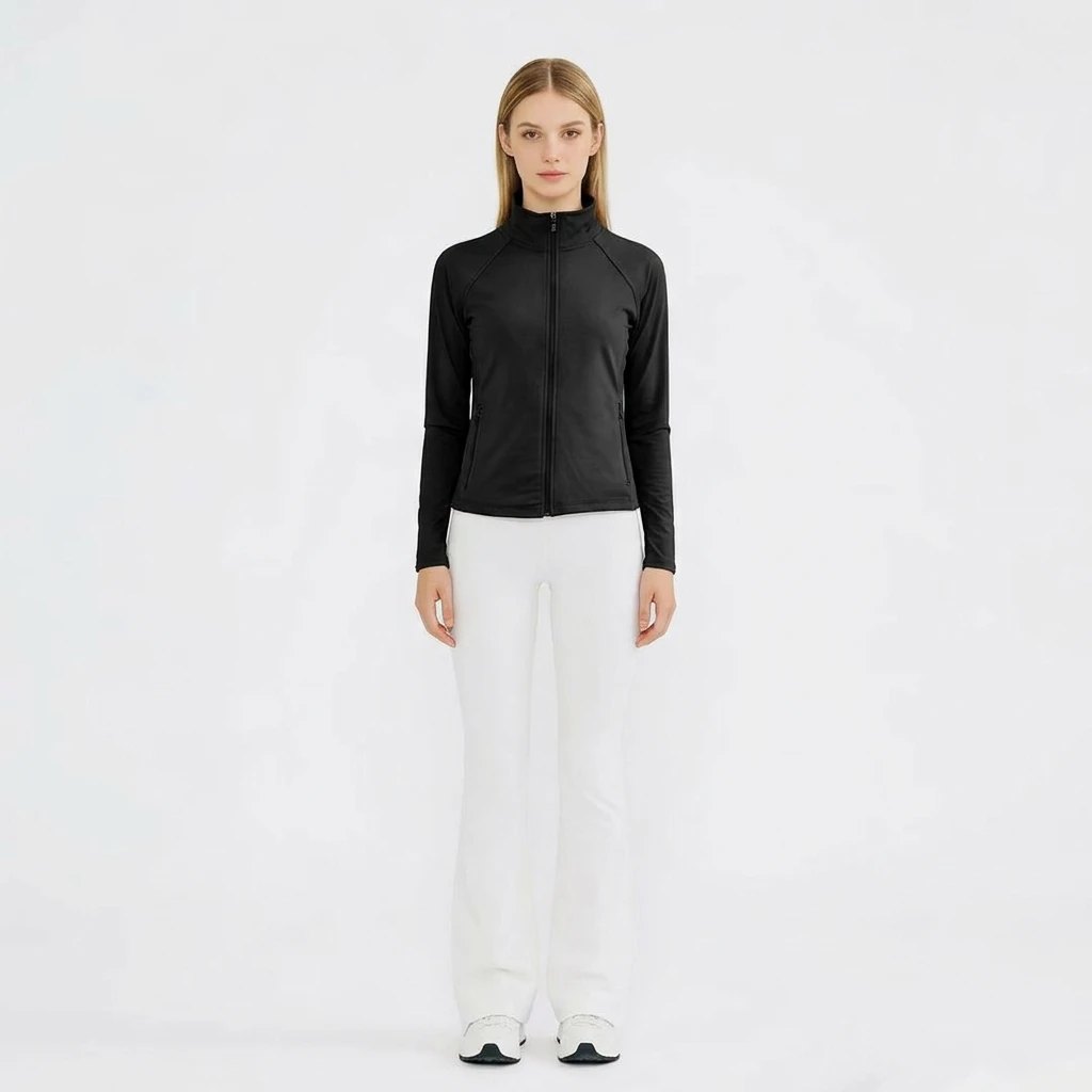 Latest Fashion Yoga Jacket High Quality Workout Gym Clothing Women Unisex Skinny Fit Long Sleeve Full Zip Lightweight Front