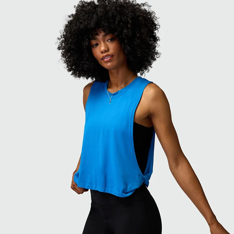Women's Breathable Cool Sports Sleeveless Tank Top Loose Training Vest for Yoga or Other Exercises Sweat-Absorbing