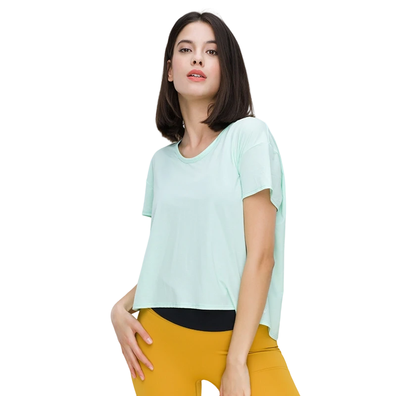 Women's Yoga Top Breathable Lightweight Four-Way Stretch Recyclable Eco-Friendly Running Fitness Wear Fashionable Solid Pants