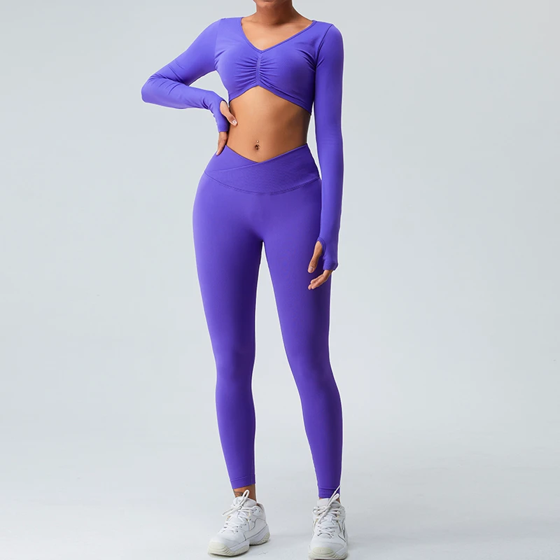 Custom Top Workout Woman Bra Yoga Leggings 2 Piece Jumpsuit Short Butt Lift Cross Back Women's Sports Fitness Yoga Gym Set