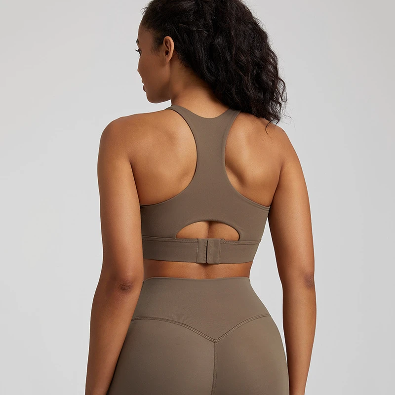Factory Wholesale Custom Logo Adjustable Shockproof Racer Back Sports Bra Top Training Fitness Athletic Wear for Women
