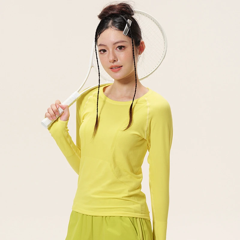 Long Sleeve Seamless Elastic Yoga Top