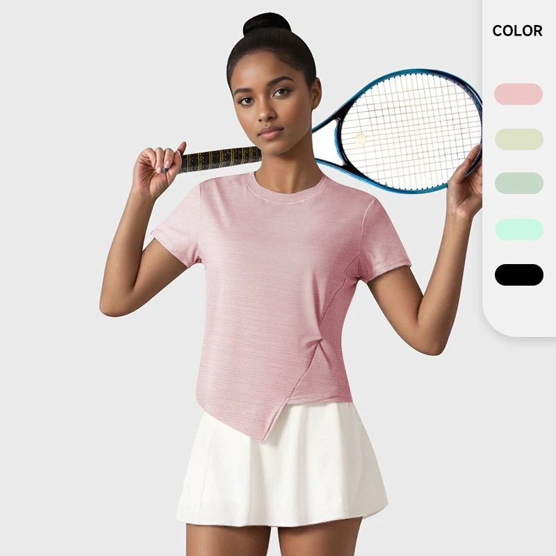 Factory Outlet Women's Sports Short-sleeve T-shirt Quick-dry Outdoor Running Yoga Dance Fitness Wear Breathable