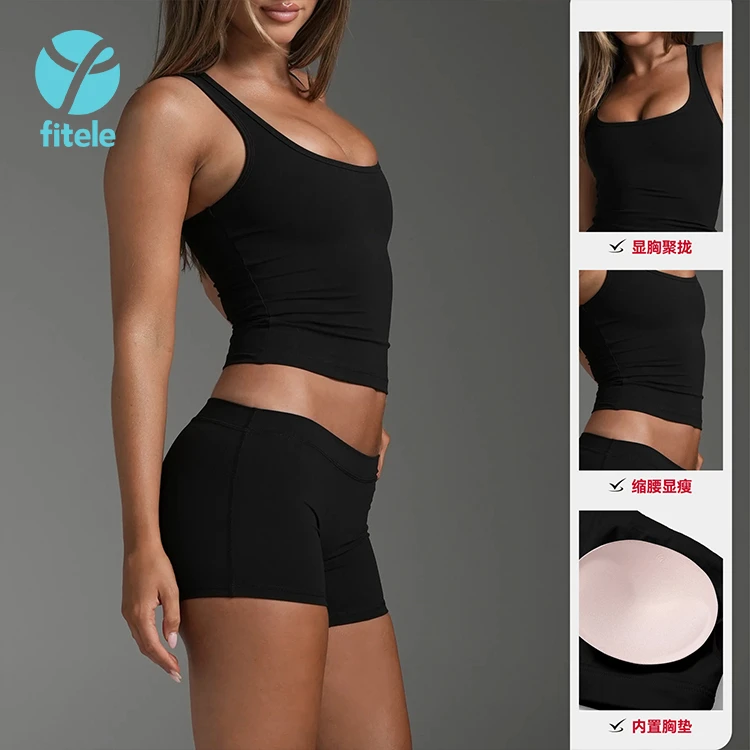Custom Wholesale Women Full Length Elastic Waist High Waist Seamless Ribbed Tank Top Solid Stretch Knit Sleeveless Casual
