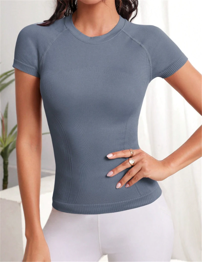 Women's P955 Breathable Compression Lightweight Seamless SKINNY Fit Fitness Running T-Shirt Short Sleeves Yoga Top