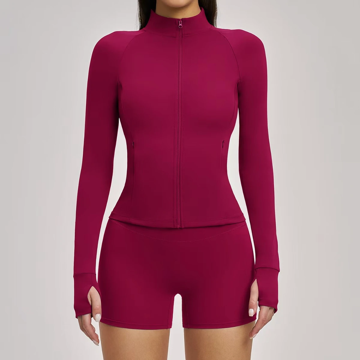 Women Long Sleeve Full Zipper Breathable Quick Dry Tight Fitness Running Yoga Tops Workout Sports tank Top Slim Fit Gym Wear