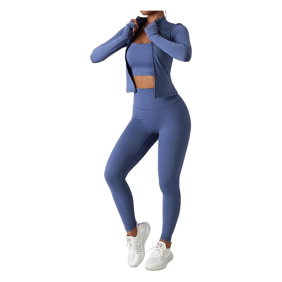 Premium Seamless Women's Yoga Set 3-Piece Activewear Breathable Cotton/Spandex Customizable High Quality Skinny Fit Quick Dry
