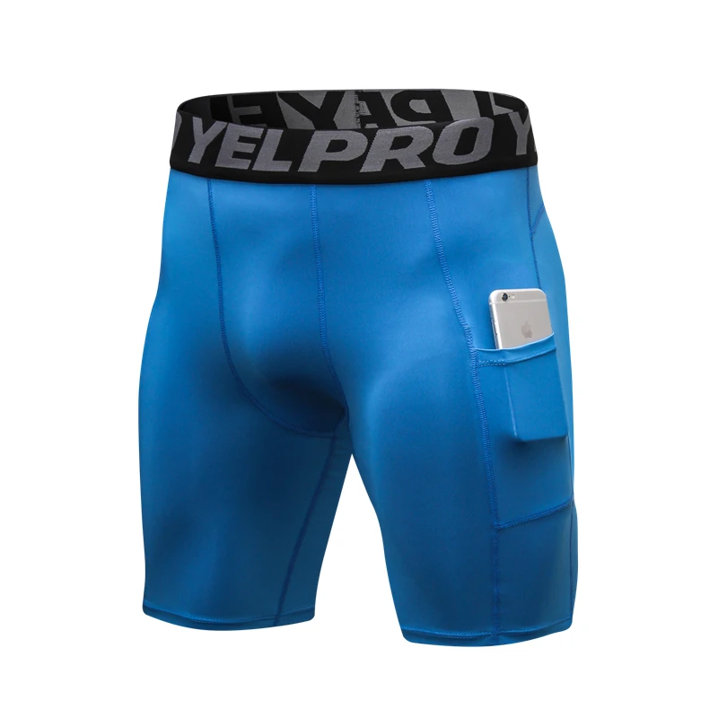 Colors Quick Dry Tight Men's Compression Sport Fitness Gym Workout Shorts with Pocket