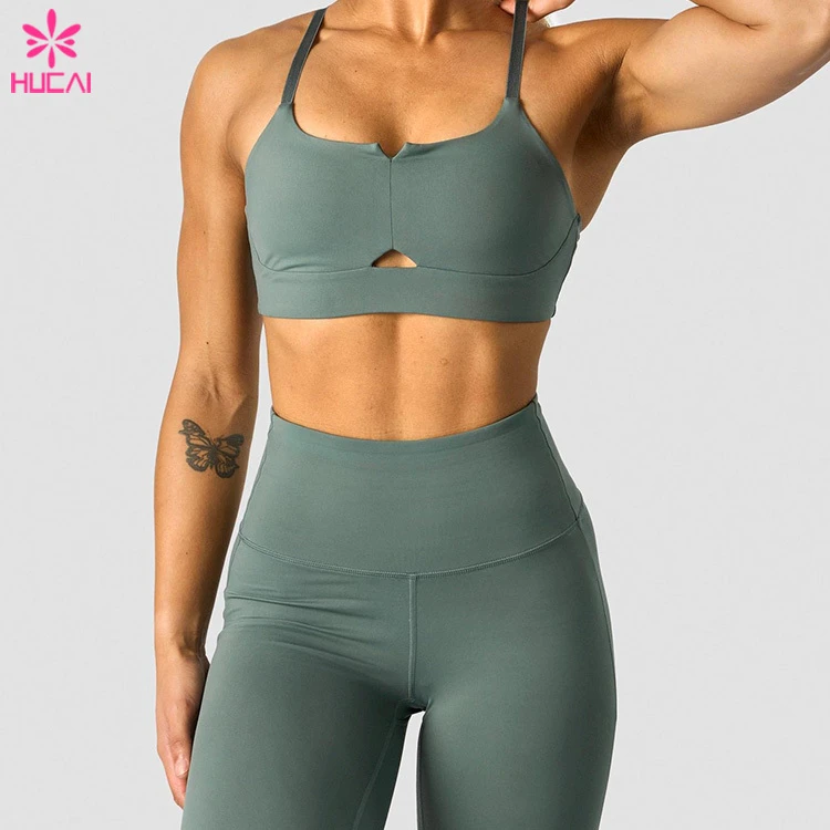 2023 Custom Fitness Yoga Wear Women High Impact Workout Gym Nylon Spandex Sports Bra Crop Tops Sports Bra