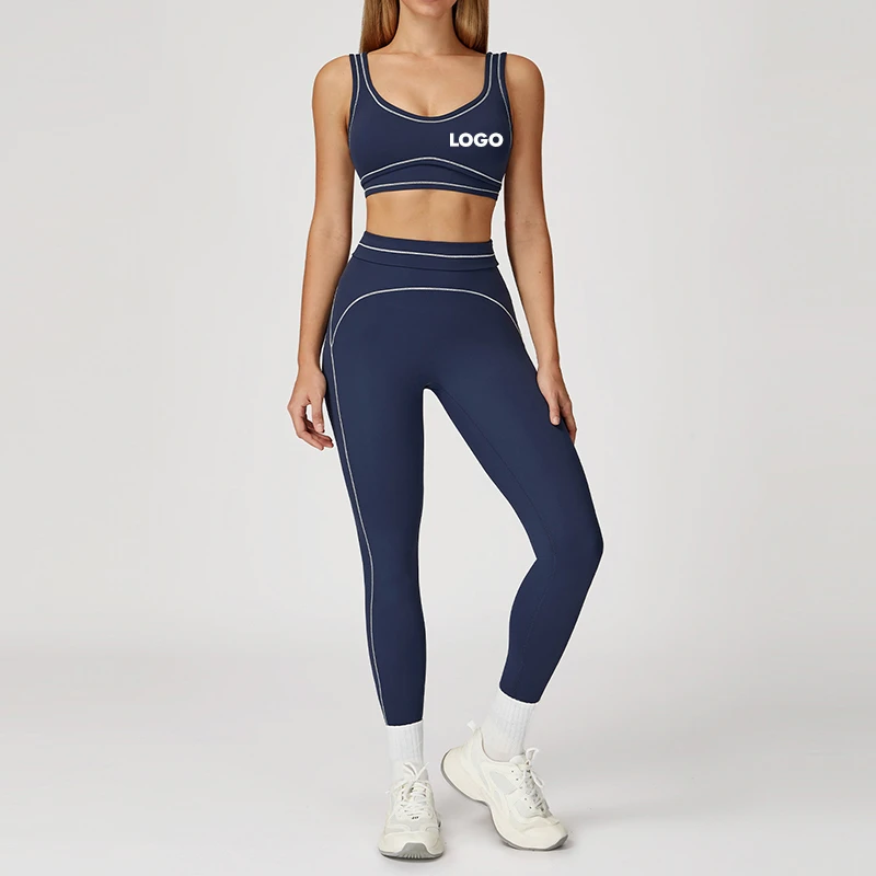 Stretch Yoga Leggings Sets For Fitness Sports Quick Dry Spandex Yoga Bra Women's Pilates Clothing