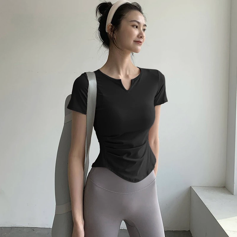 High-end Yoga Top, Slim High Stretch Short Sleeve, Quick Dry Sports Shirt for Fitness Outdoor Running