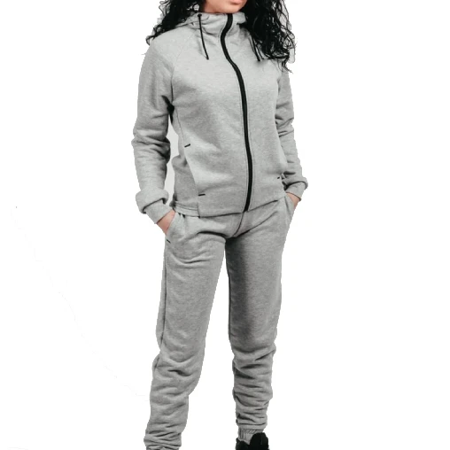 Custom Logo Printing Plus Size Winter Women's Reversible Windproof Quick Dry Heavyweight Tracksuit Set Cotton Polyester
