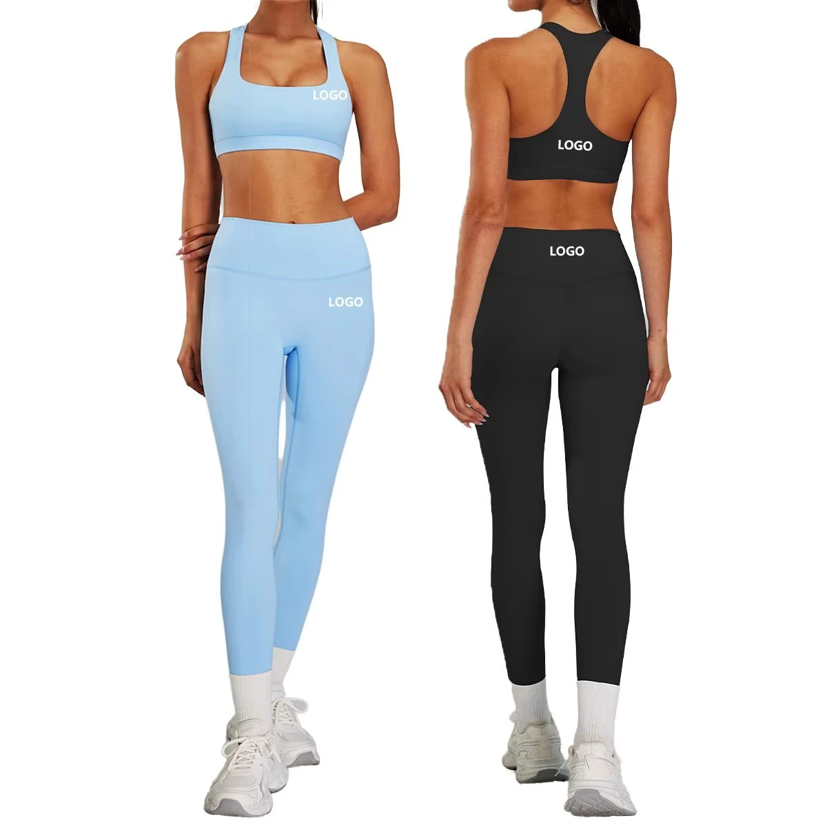 Seamless Yoga Wear Set For Women Squat Proof High Waisted Leggings & Padded Sports Bra 2 Piece Seamless Gym Workout Set