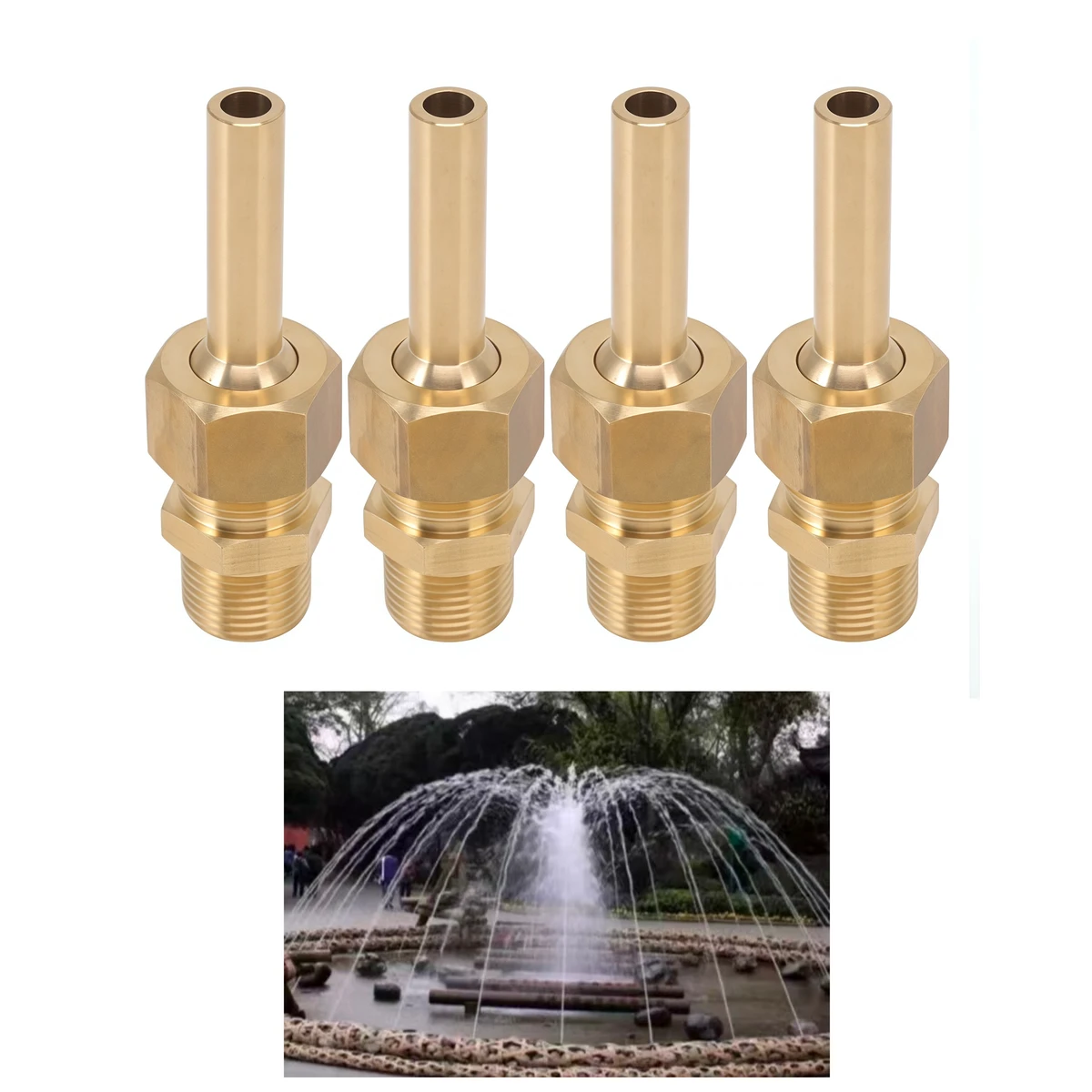 ChenMei New Design Adjustable Brass Rotating Swinging Fountain Nozzle Outdoor Use Floor Mount Garden Art Deco Style Easy Install