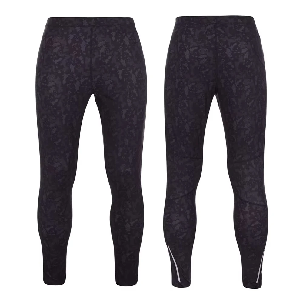 High-Waisted Men's Yoga Pants Elastic Waist Closure Solid Pattern Fitness Gym Leggings Running Use Spandex/Polyester Breathable