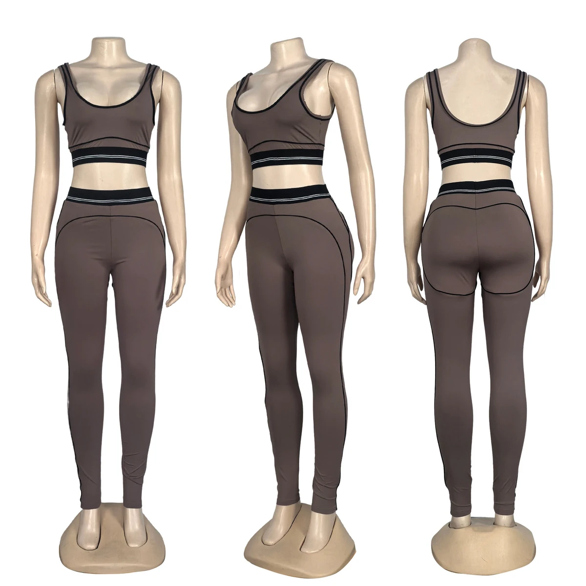 2026 Fashionable Sleeveless Sports Vest High-Waisted Hip-Lifting and Tummy-Slimming Fitness Yoga Set, 9 Colors Available