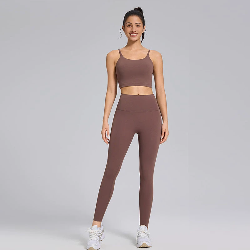 Women's High Compression Gym Workout Activewear Sets Breathable Straps Yoga Sports Bra Solid Tummy Control Leggings Customizable