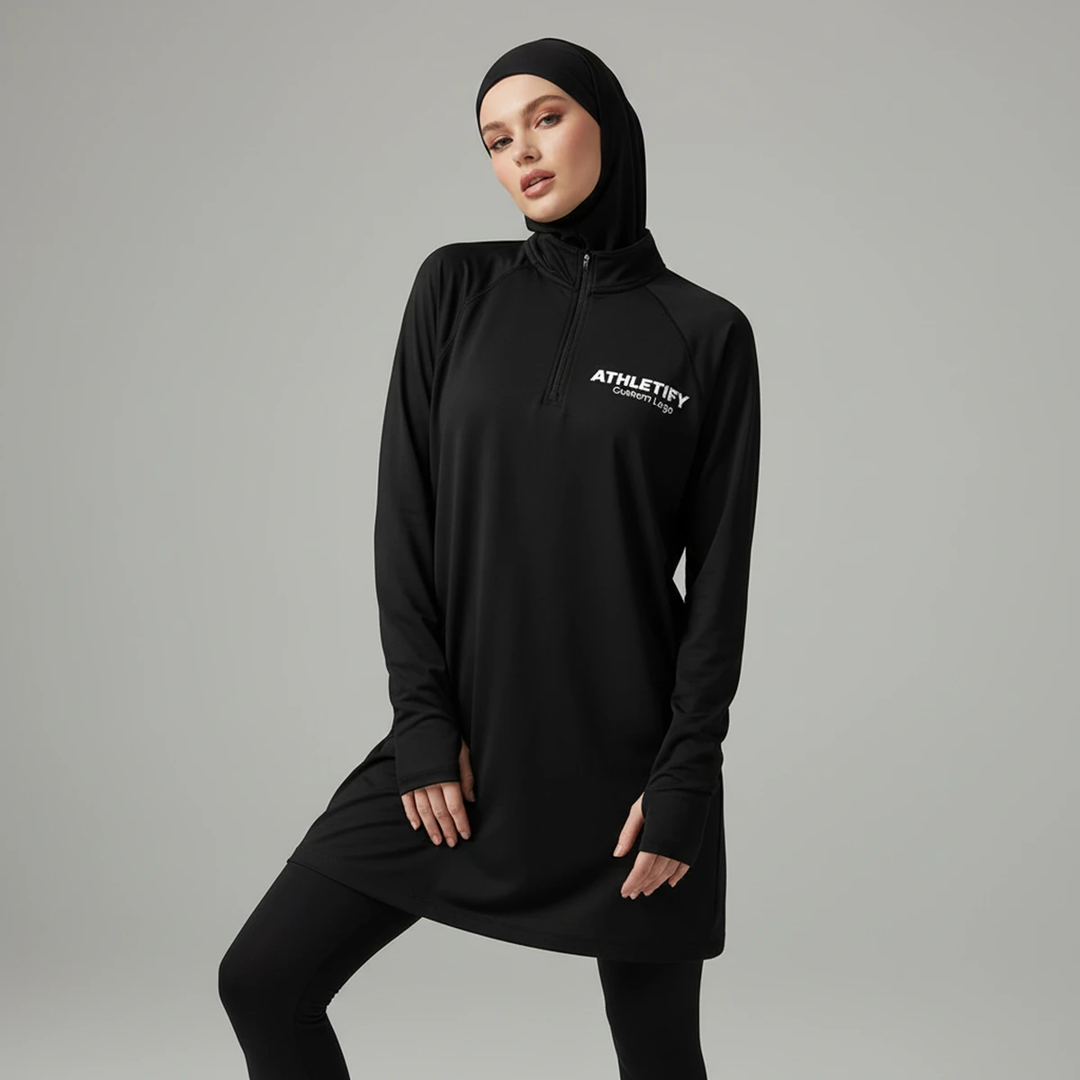 Womens Modest Long Sleeve Shirt Thumb Holes UPF50+ Eco-Friendly Spandex/Polyester Comfortable Soft Breathable Active Wear