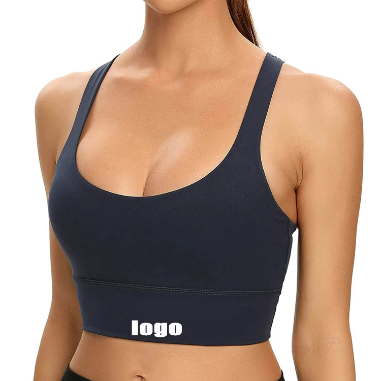 Hot Sale Women Yoga Wear Breathable Quick Dry Fitness Sports Bra 4 Way Stretch Cross Back Workout Crop Top