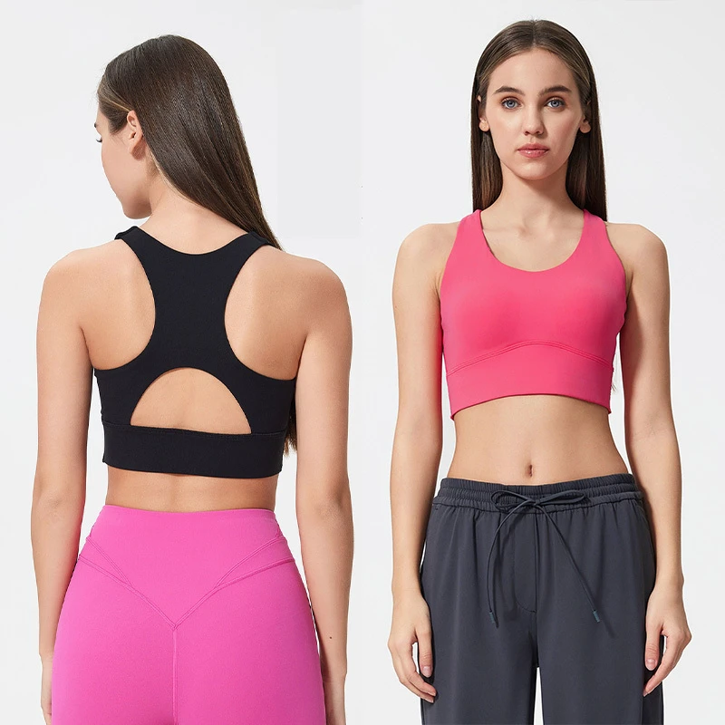 Women's Seamless Racerback Sports Bra for Women Padded Seamless Support Bra for Yoga Gym Workout Fitness Running Girl Sports Bra