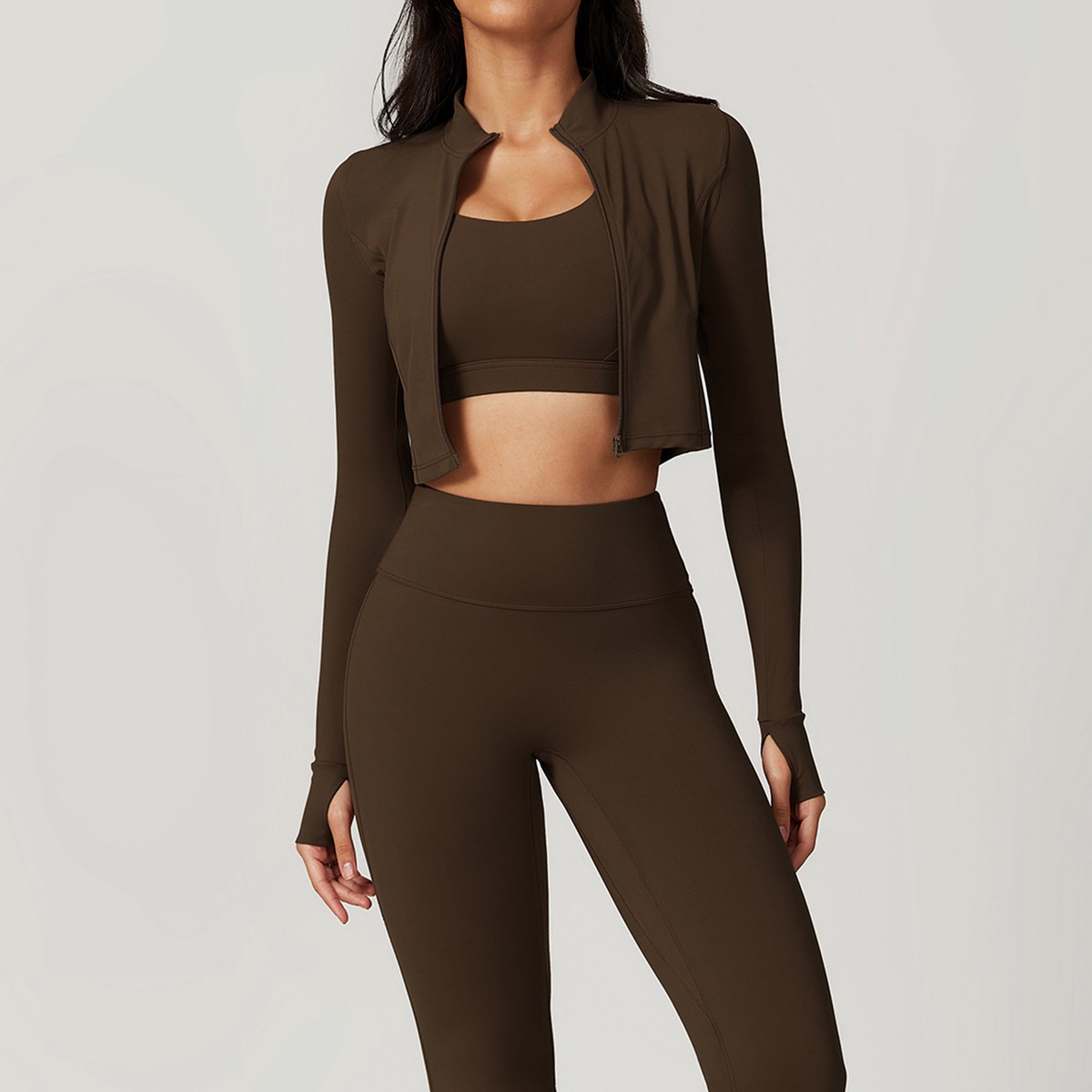Women's High Quality Sport Fitness Yoga Suit 3-Piece Set Quick Dry Breathable Leggings & Jacket Sports Suits