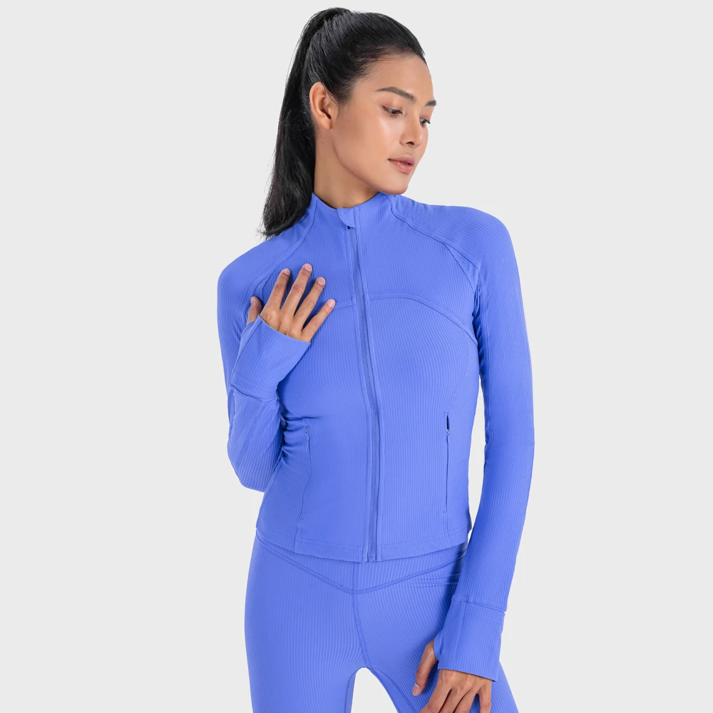 Women's Tight Sport Yoga Top Quick Dry Long Sleeve Top Cardigan Zipper Running Fitness Jacket