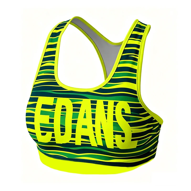 Retro Custom Logo Football Sports Bra Lightweight Quick Dry Racerback for Ladies Soccer Club Fitness Daily Wear